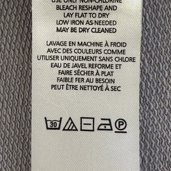 PILCRO Anthropologie Open Tie Back Cotton Sweatshirt Lavender Gray XL Distressed - Picture 14 of 15